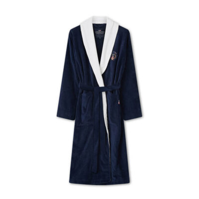 Cotton Velour Robe BLUE/WHITE-1