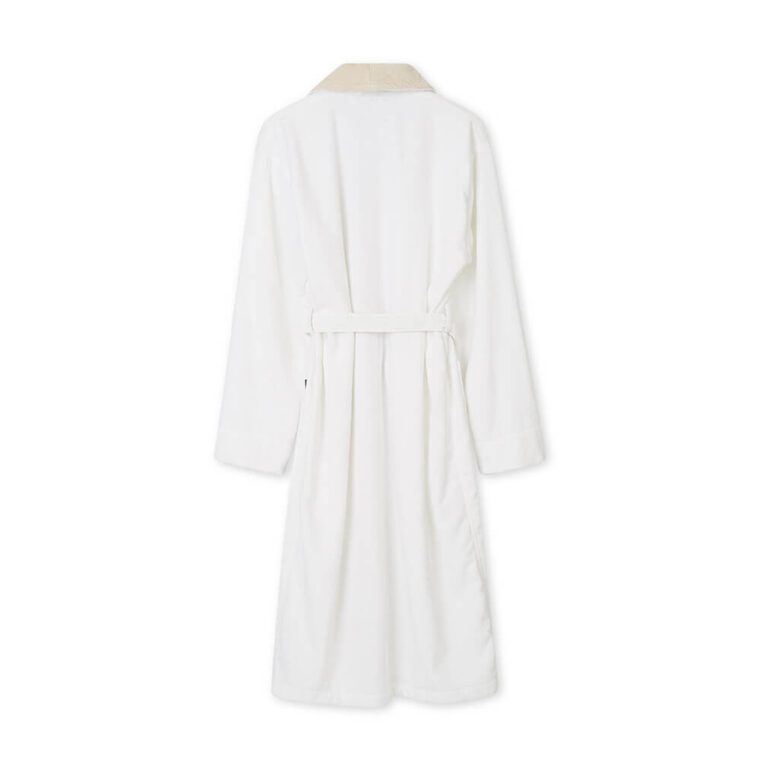 Cotton Velour Robe WHITE/BEIGE-2
