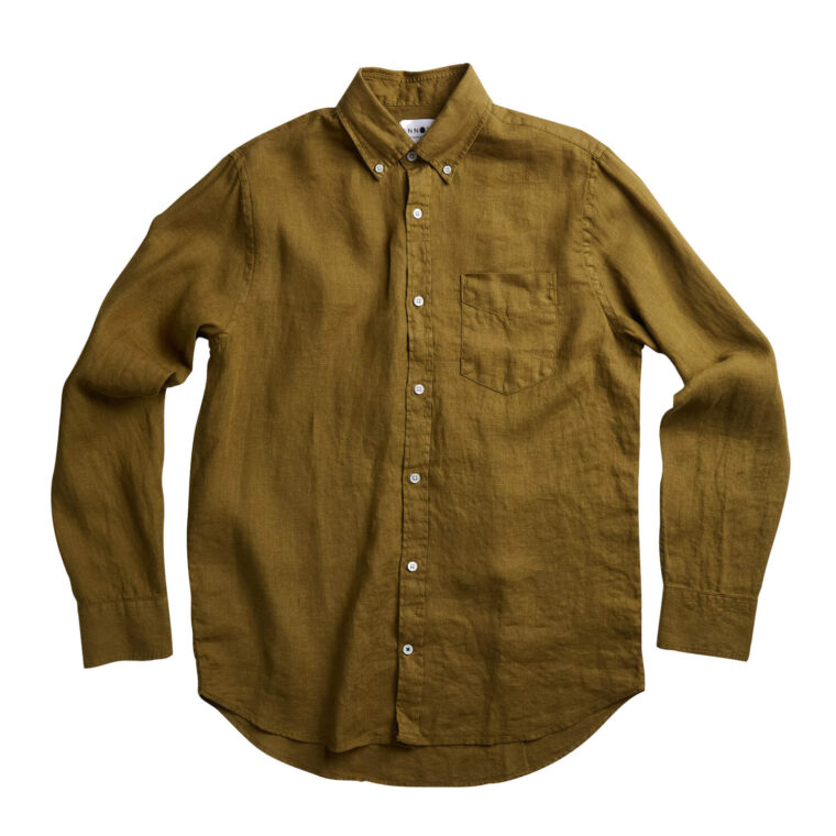 Levon Linen Shirt Olive Green-1