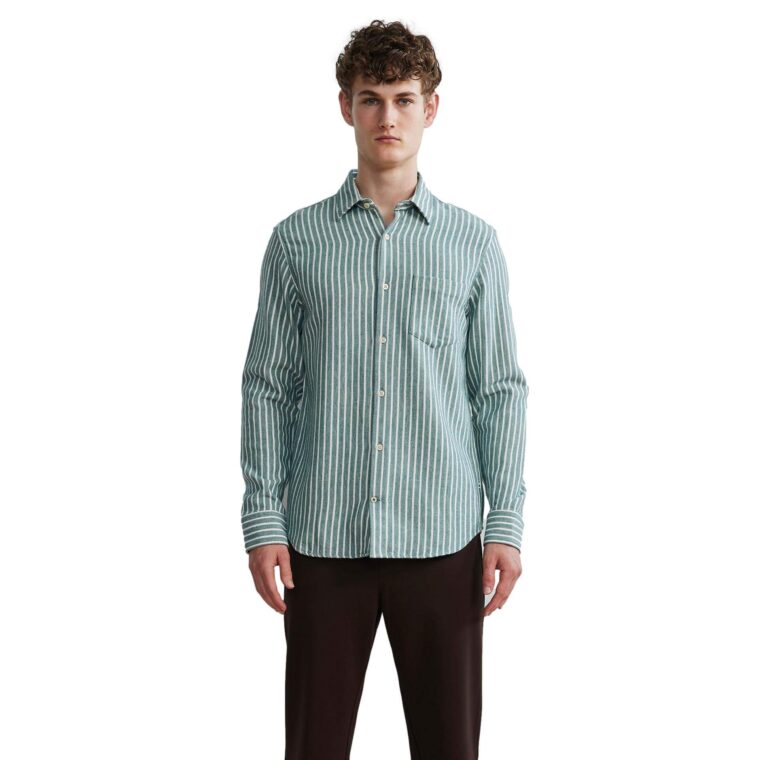 Errico Shirt Green Stripe-2