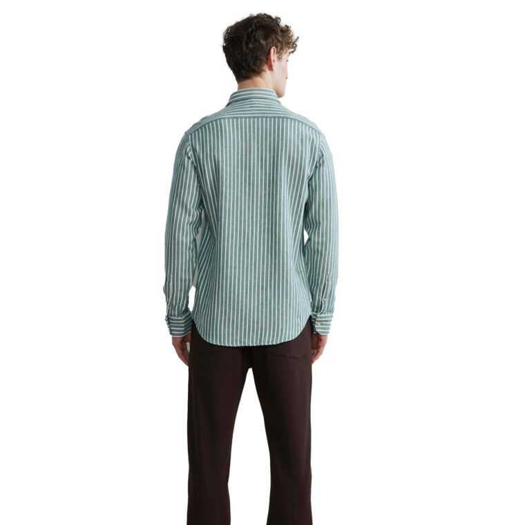 Errico Shirt Green Stripe-3