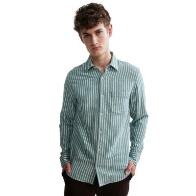 Errico Shirt Green Stripe-1
