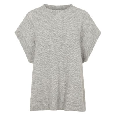Yasbrenda Knit Vest Light Grey Melange-1
