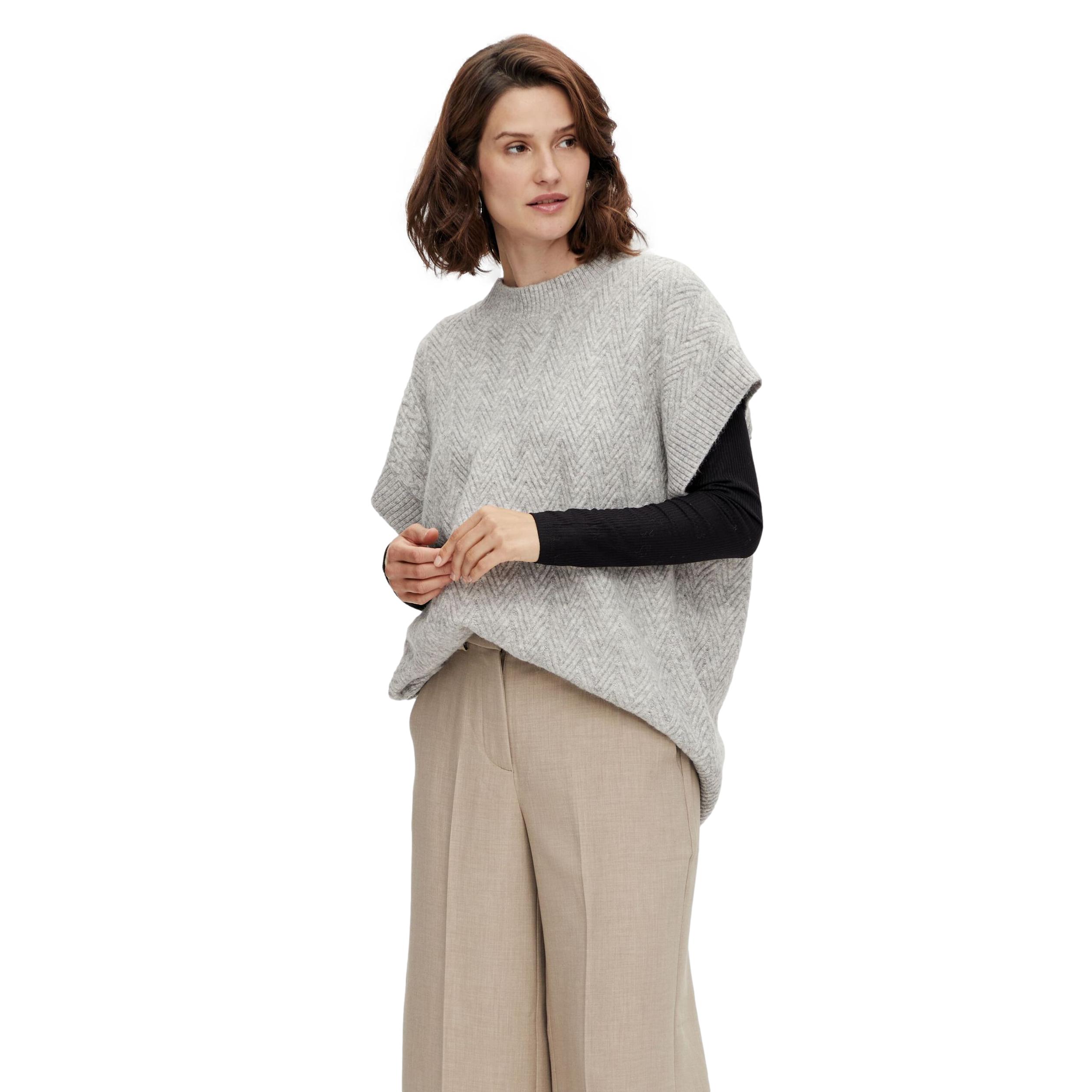 Yasbrenda-Knit-Vest-Light-Grey-Melange-2 Yasbrenda Knit Vest Light Grey Melange-2