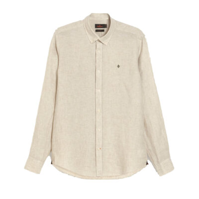 Douglas Linen Shirt Khaki-1