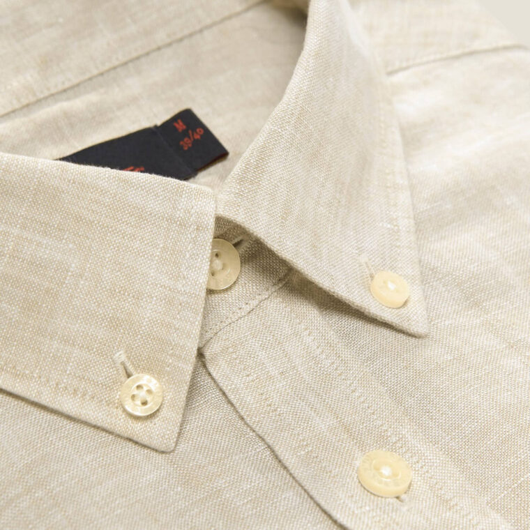 Douglas Linen Shirt Khaki-3