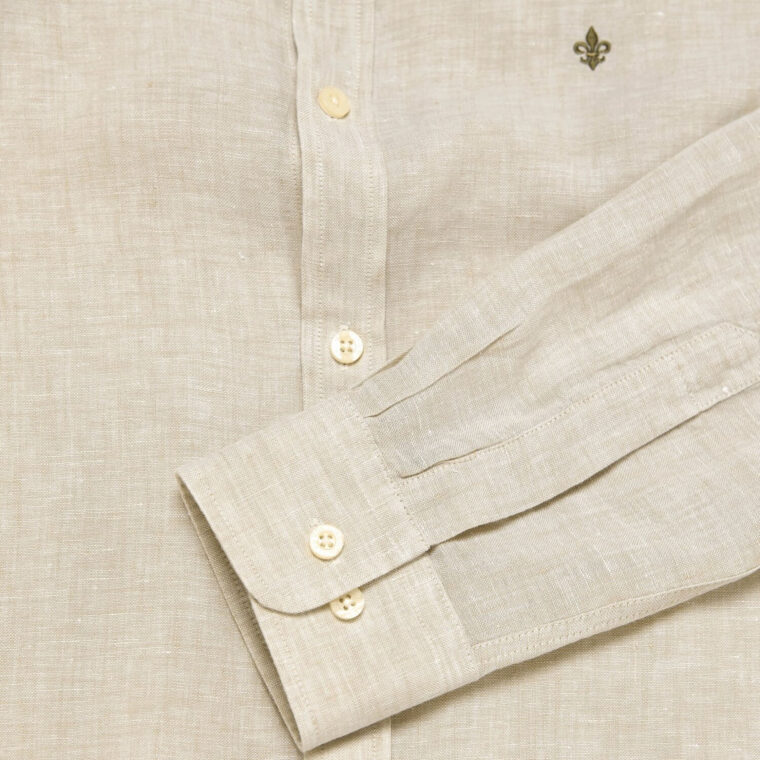 Douglas Linen Shirt Khaki-2