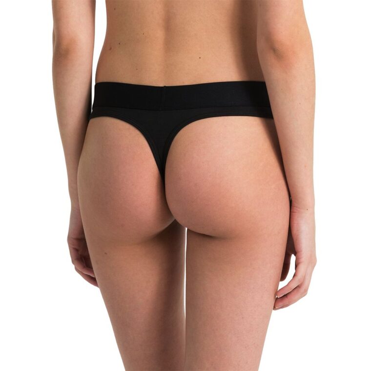 Calvin Klein Underwear Thong- Tonal Logo Black-2