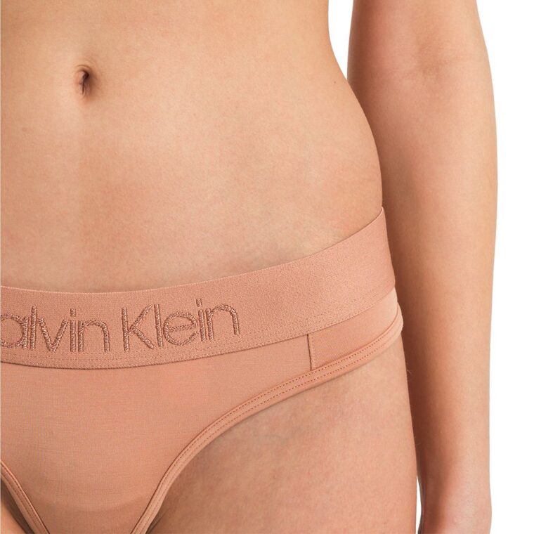 Calvin Klein Underwear Thong- Tonal Logo Black-4