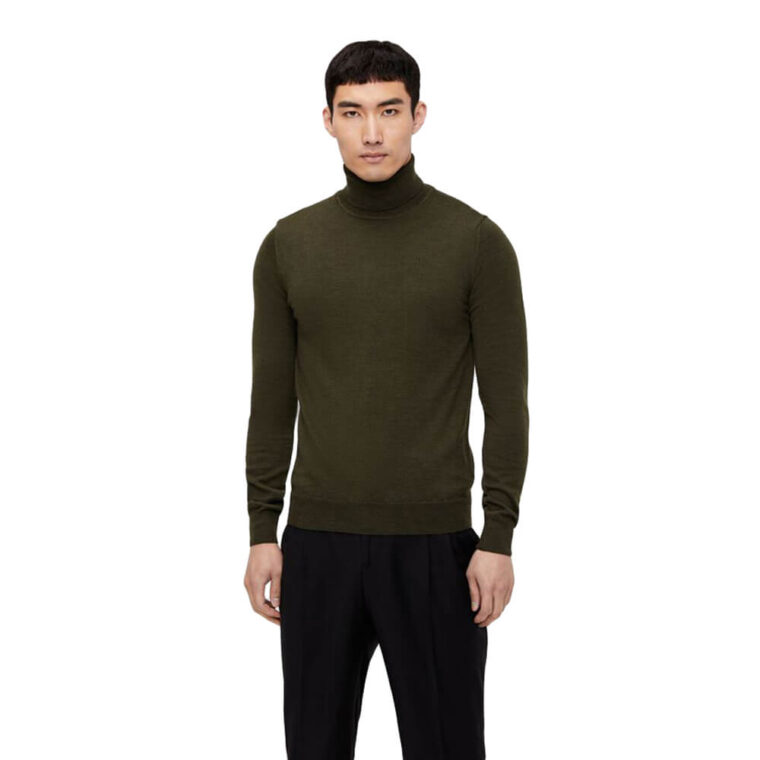 Lyd Merino Turtleneck Moss Green-2