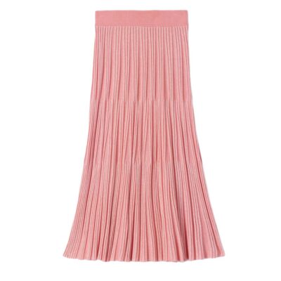 Kenzo Pleated Midi Skirt Pink-1