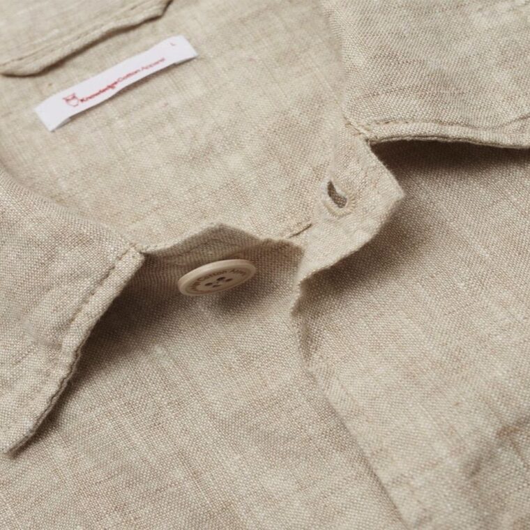 Knowledge Cotton Apparel Pine Linen Overshirt-3