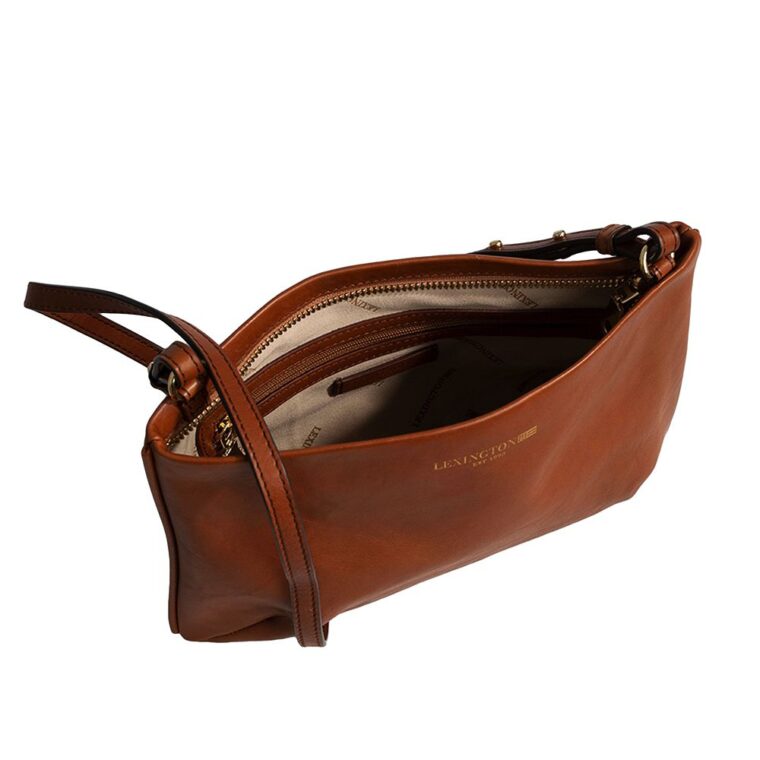 Lexington Trudy Premium Leather Zip Bag Brown-3