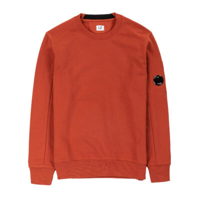 Diagonal Raised Fleece Sweatshirt Rust Orange-1