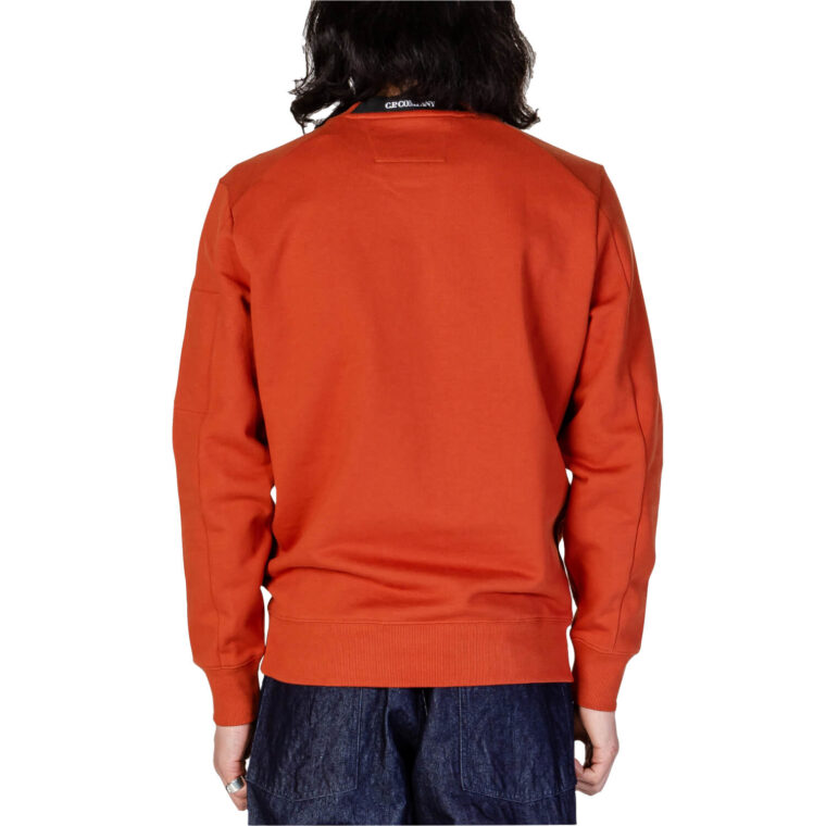 Diagonal Raised Fleece Sweatshirt Rust Orange-3