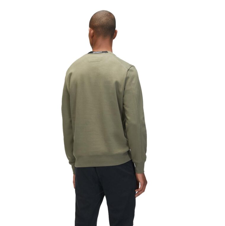 Diagonal Raised Fleece Sweatshirt Green-4