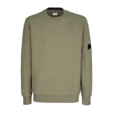 Diagonal Raised Fleece Sweatshirt Green-1