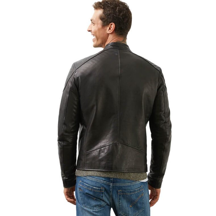 Nappa Leather Biker Jacket Black-3