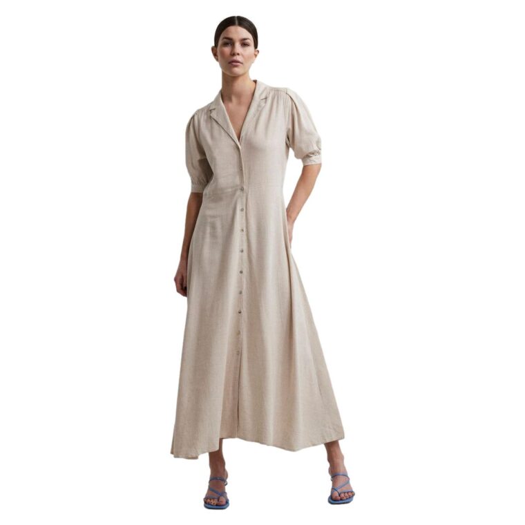 Yasflaxa Long Dress Beige-2