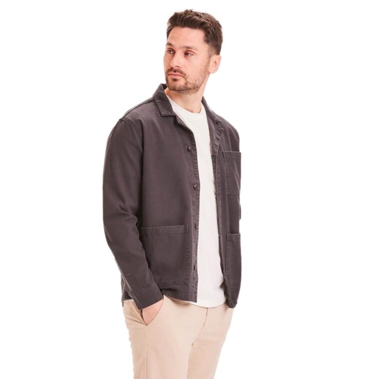 Pine Canvas Overshirt Black Jet-3