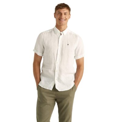 Douglas Linen SS White-1