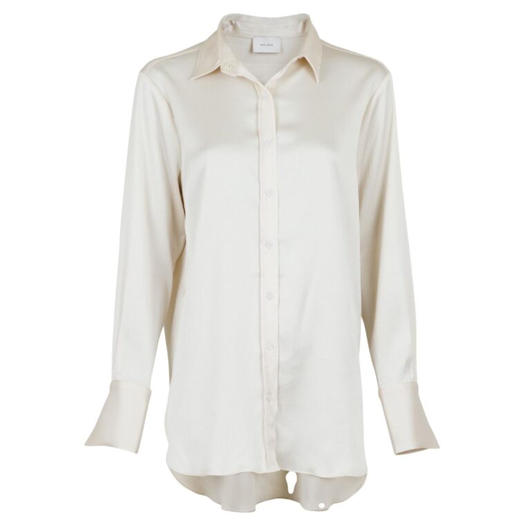 Margit Satin Blouse Creme-1