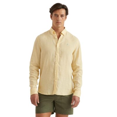Douglas Linen Shirt Yellow-1