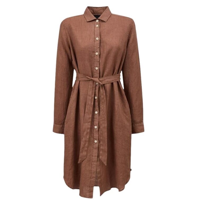 Isa Linen Dress Light Brown-1