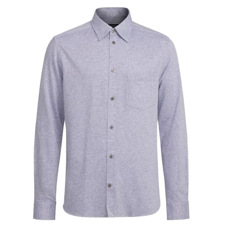 Jersey Slim Shirt Light Grey Melange-1