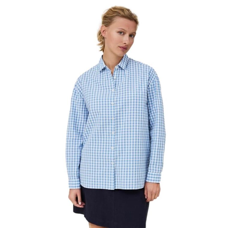 Edith Seersucker Shirt Blue/White Check-2