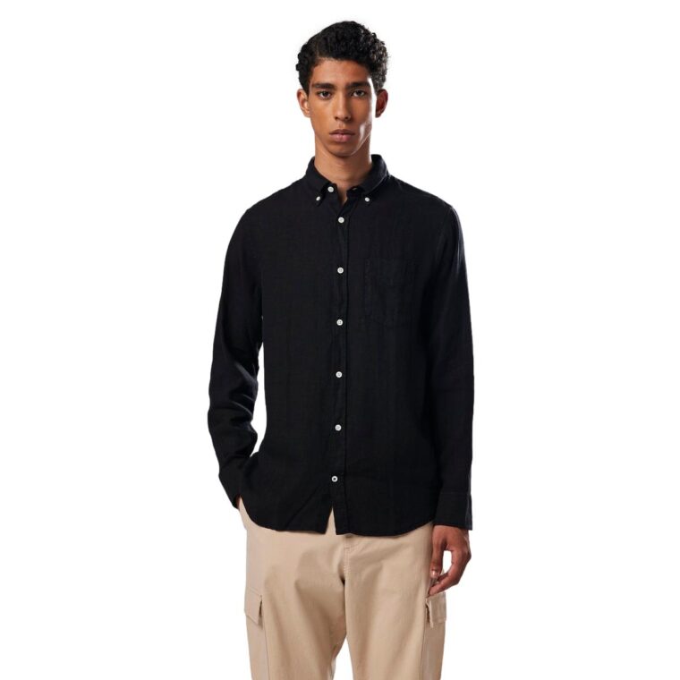 Levon Linen Shirt Black-3