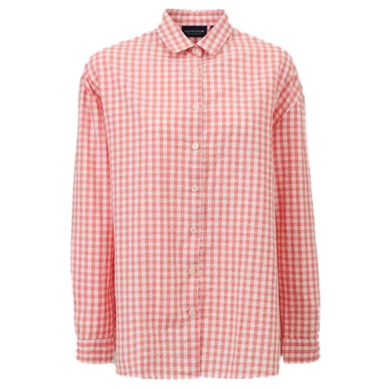 Edith Seersucker Shirt Pink/White Check-1