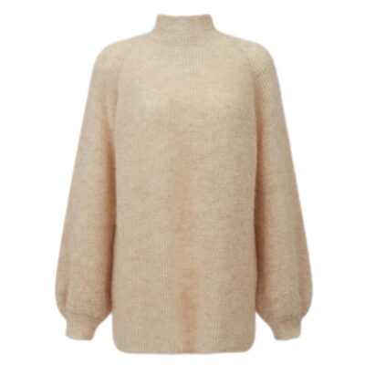 Ebba Alpaca Sweater Lt Beige Melange-1