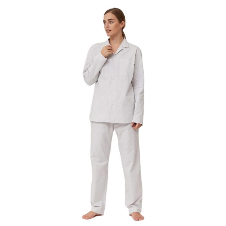 Unisex-Pajama-Set-Gray/White-3