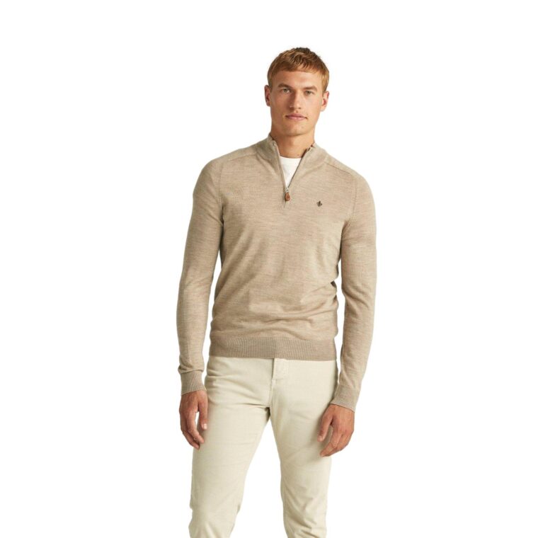 Merino John Zip Khaki-1