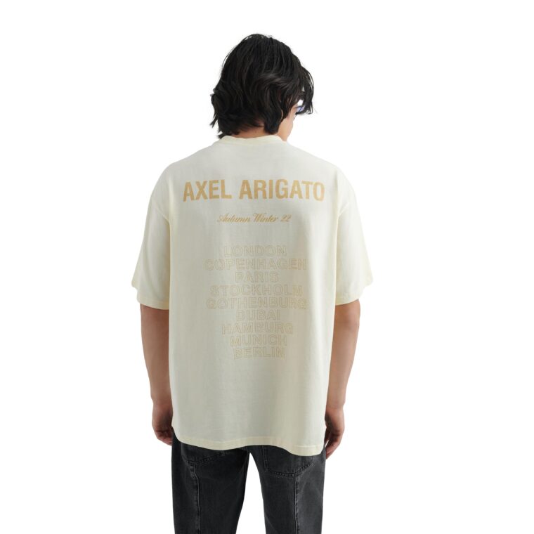 Axel Arigato Lock Stitch T-Shirt Pale Yellow-2