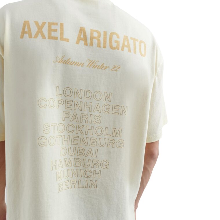 Axel Arigato Lock Stitch T-Shirt Pale Yellow-4