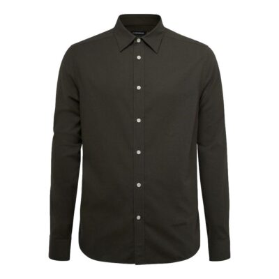 Flannel Slim Shirt Forest Green-1
