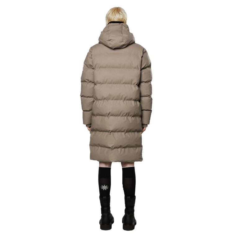 Long Puffer Jacket Taupe-4