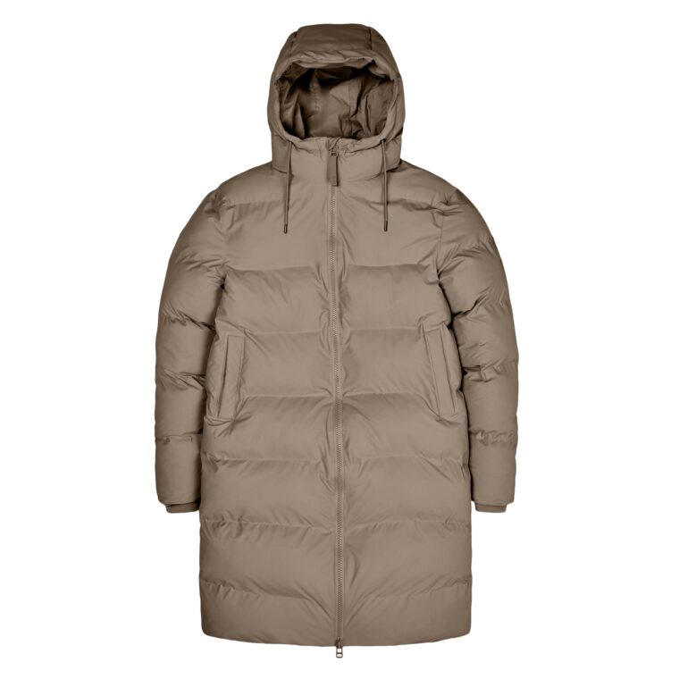 Long Puffer Jacket Taupe-1