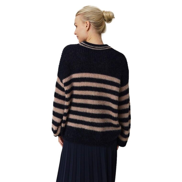 Paris Blend Sweater Dark Blue/ Beige-3